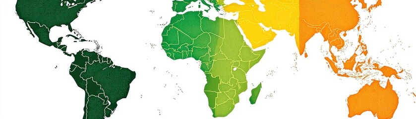 Fototapeta premium World Map with Color Gradient