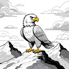 Perfect for anyone who loves kawaii animals, mountain scenery, and easy-to-color illustrations, this eagle coloring page is a fun and engaging way to explore creativity!
