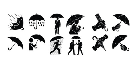 Umbrella icon vector set. rain illustration sign collection. weather symbol or logo. Umbrella simple icon set. Umbrella. Vector illustration Umbrella icon set. Vector illustration umbrella icon