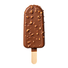 Obraz premium Chocolate ice cream bar with crunchy topping