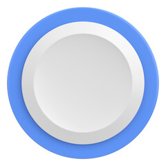 Circle button. Price tag. 3D illustration.