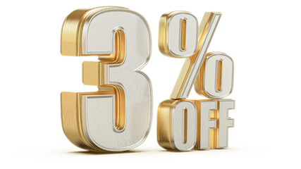 3 Percent Off Sale Golden Number Promotion
