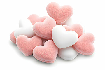 Obraz premium Heart-shaped bath sponges pile