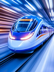 Fototapeta premium High-speed train in tunnel, motion blur