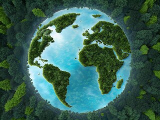 Fototapeta premium Lush Green Earth Eco Friendly Planet Nature Conservation World Environment Day