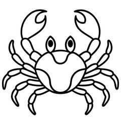 Geometric Crab Line Art Vector