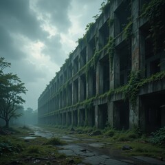 Abandoned Ruins Reclaimed by Nature – Post-Apocalyptic Decay