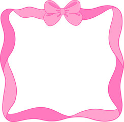 Coquette Pink Bow Ribbon Square Frame