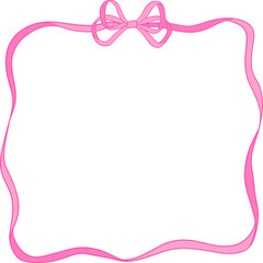 Coquette Pink Bow Ribbon Square Frame