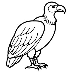 Graceful Vulture Line Art Design