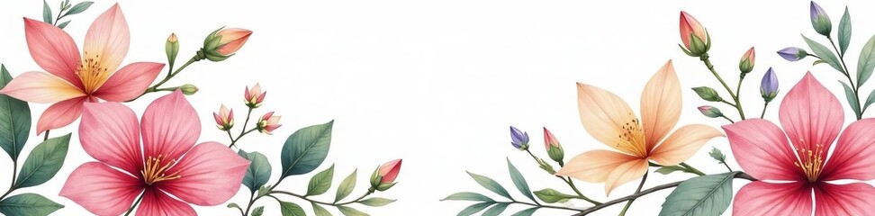 Fototapeta premium Elegant watercolor botanical elements for decorative purposes, asset, decorative, pattern