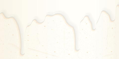 White chocolate melted pouring on vanilla cream cake texture background graphic illustration have blank space.