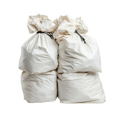 Trash collection action urban setting bagged waste cleanliness close-up environmental responsibility on a transparent background