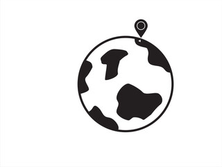 Earth Pin Map Gps Location icon vector isolated white