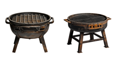 Showcase of rustic bbq grilling equipment for your backyard outdoor
