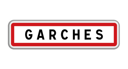 Panneau d’entrée de ville de Garches, Hauts-de-Seine, Île-de-France