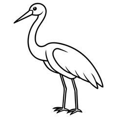 Obraz premium Hand-Drawn Stork Outline Art