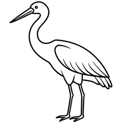 Obraz premium Hand-Drawn Stork Outline Art