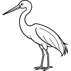 Obraz premium Hand-Drawn Stork Outline Art