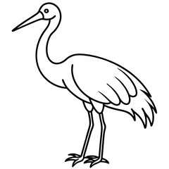 Obraz premium Hand-Drawn Stork Outline Art