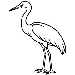 Obraz premium Hand-Drawn Stork Outline Art