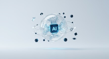 
Minimal AI technology background with clean lines and subtle digital elements, representing futuristic innovation and smart systems