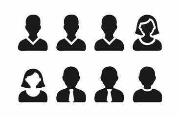 Vector illustration of various user profile icons.