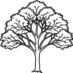 Elegant black and white tree graphic design.