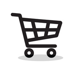 Shopping basket vector icon on transparent background.