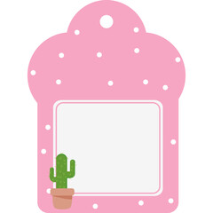 Cute Cactus Label Name Tag