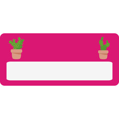 Cute Cactus Label Name Tag