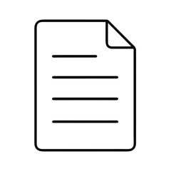 Icon of a blank document with lines on a white background  