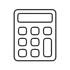 Calculator icon outline illustration on a white background  