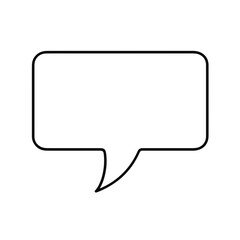 Blank speech bubble icon in simple line art design  