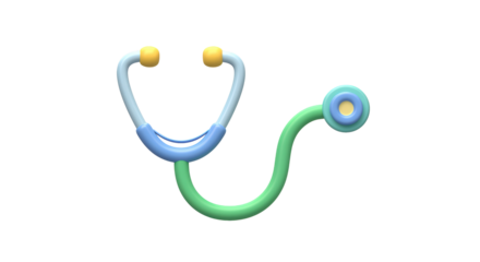 Isolated Medical Stethoscope in Pastel Colors for Healthcare