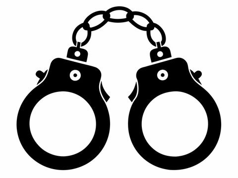black handcuffs on white background clip art preview
