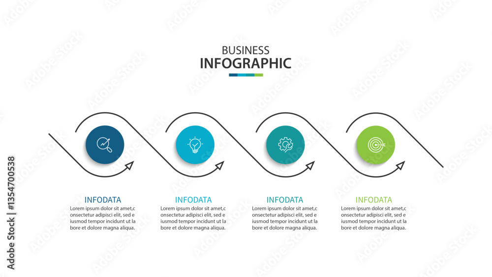 Wall mural vector infographic label design with circle infographic template design and 4 options or steps.