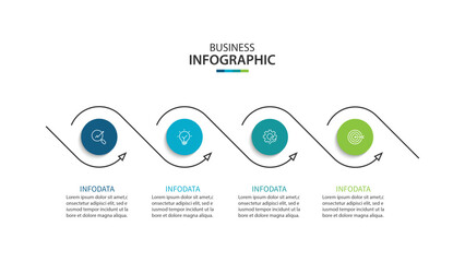 Obraz premium Vector infographic label design with circle infographic template design and 4 options or steps.
