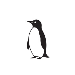 Penguin silhouette on white background. Simple penguin silhouette Design vector icon. 