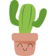 Cactus Character In Pot