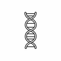 DNA double helix icon in line art style on white background  