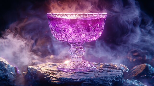 Illuminated fantasy beverage in crystal glass high resolution picture
