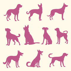 Collection of Various Dog Silhouettes - High-Quality Vector Illustrations for Pet and Animal Themes