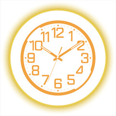 Classic Wall Clock Vector Illustration,Modern Black Frame Wall Clock,Minimalist Analog Wall Clock Design