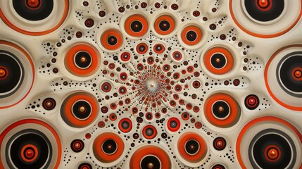 Abstract spiral pattern featuring concentric circles in vibrant colors, creating a mesmerizing visual effect