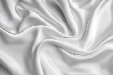 Fototapeta premium Draped white fabric with soft folds and waves.