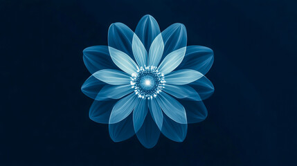 A delicate aster flower icon featuring thin, radiating petals and a luminous central core, designed with a minimalistic and elegant floral aesthetic