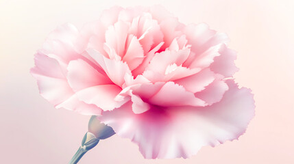 Obraz premium A delicate carnation flower icon featuring soft, frilly petals with intricate details, perfect for floral-themed designs and botanical illustrations