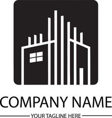 Obraz premium Set of building logo design inspiration. Professional Building Logo Design for Company, Modern Architecture, Branding, Corporate Identity