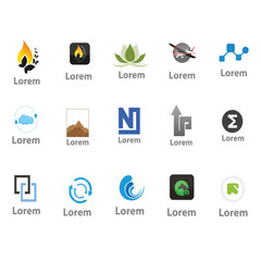 collection business icons logo vector